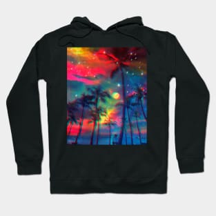 Rainbow Palm Trees Hoodie